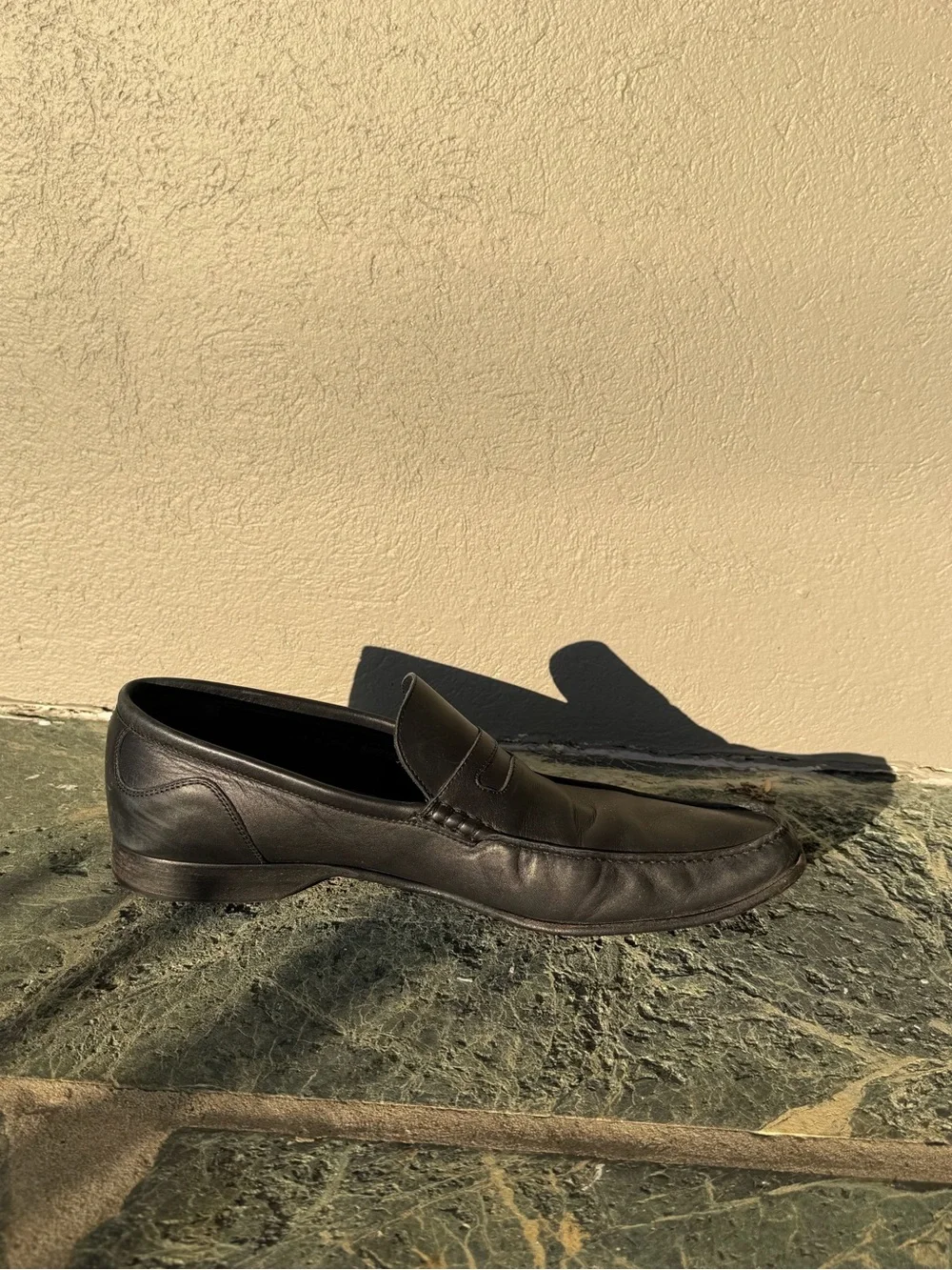 Bally Black Leather Penny Loafers